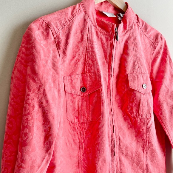 Chico's Jackets & Blazers - Chico’s Coral Pink Leopard Print Jacket